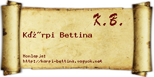 Kárpi Bettina névjegykártya